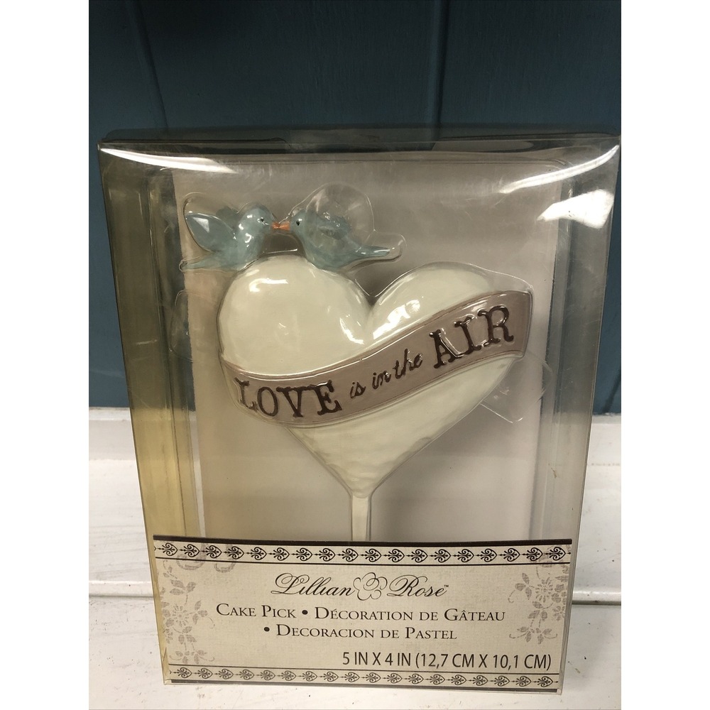 Love is in the Air Wedding Decoration 5" Cake Pick Topper Lillian Rose *see